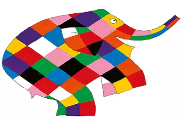 A picture of Elmer the elephant