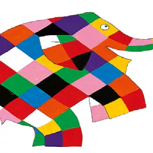 A picture of Elmer the elephant
