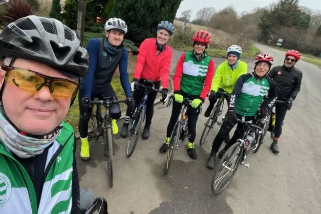 A group of cyclists 