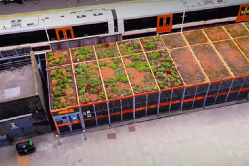 A roof garden on a cycle hub 