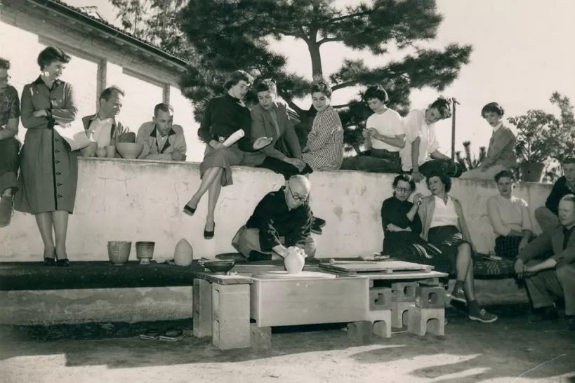 Hamada demonstrating in California c. 1950s